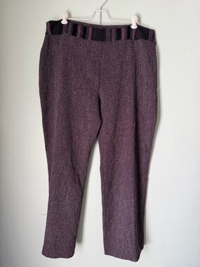 Affinités Armand Thiery French Trousers Mauve Stretch Knit Side Zip Pants EU 46